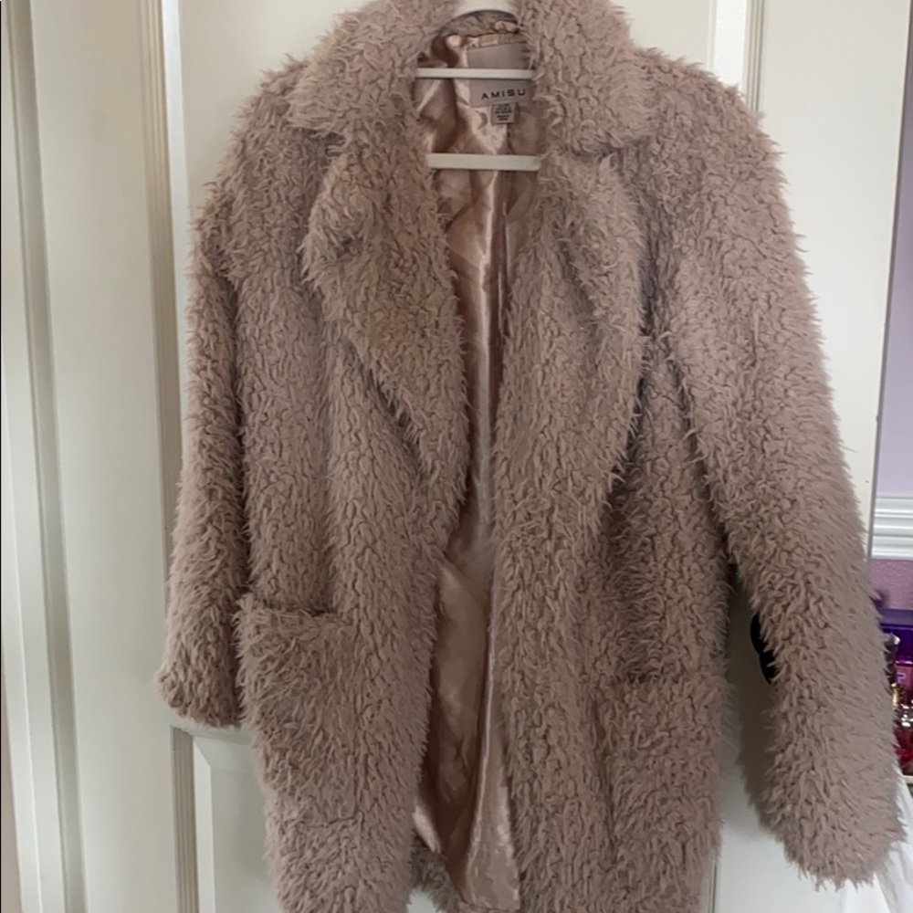 Rose fuzzy/furry jacket